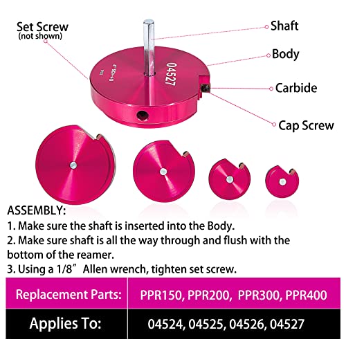 04528 For Pprk4 Plastic Pipe Fitting Reamer 4 Piece Kit Fit Into Standard 1/2" Drills 3/8" Hex Pvc Pipe Reamer Tool Contains Ppr150, Ppr200, Ppr300, Ppr400 #TOP4