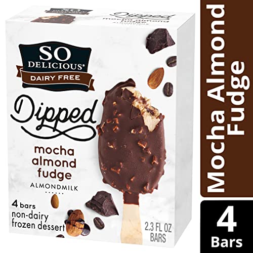 So Delicious Dairy Free Almond Milk Dipped Frozen Dessert Bar, Mocha Almond Fudge, Vegan, Non-Gmo Project Verified, 4 Count (Pack Of 1) #TOP2
