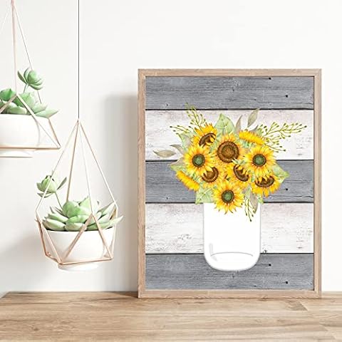Cotton Sunflower Poster Nordic Wall Art Glass Flower Picture Print Background Board Canvas Painting Kitchen Home Decor 30x40cm Frameless Cover