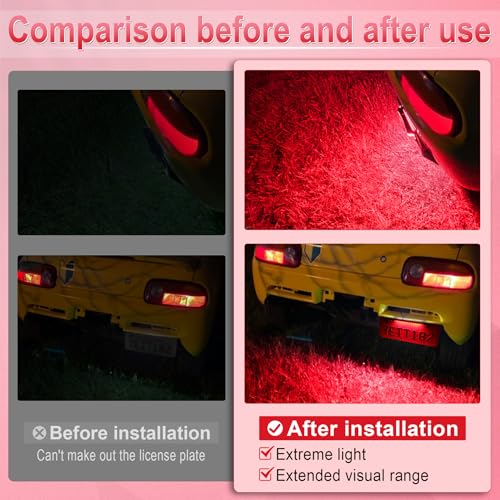 Livtee LIVTEE-PLP-5050-1W License Plate Light, Extremely Bright Led License Plate Lights Assembly For Trailer Utv Atv Truck Rv Boat, Red thumb #4