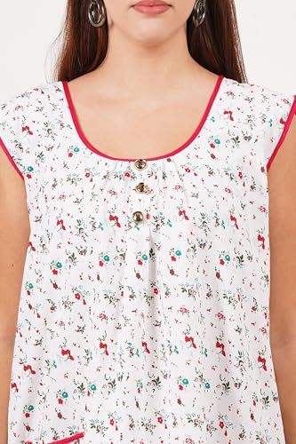 Image of Breezly Woman's Long Short Calf Length Pure Cotton Nighty