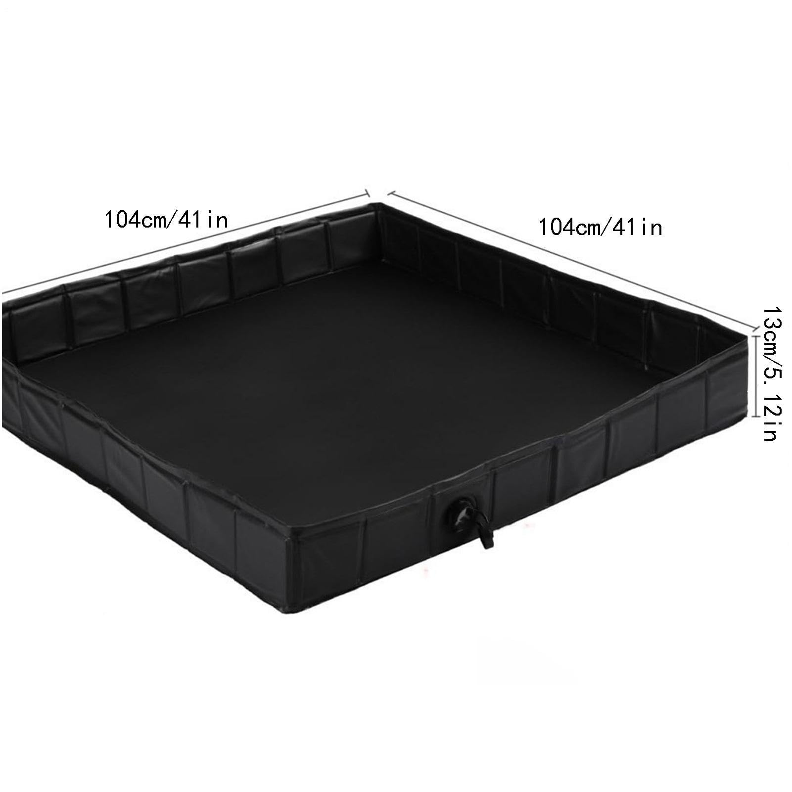 Base Doccia da Campeggio Vassoio da Bagno Pieghevole in PVC 104x104x13cm | Vasca Doccia Con Tubo Di Scarico Per Esterno, Spiaggia, Bagno, Camper, Tenda, Auto, Rimorchio, Autocaravan, Escursioni