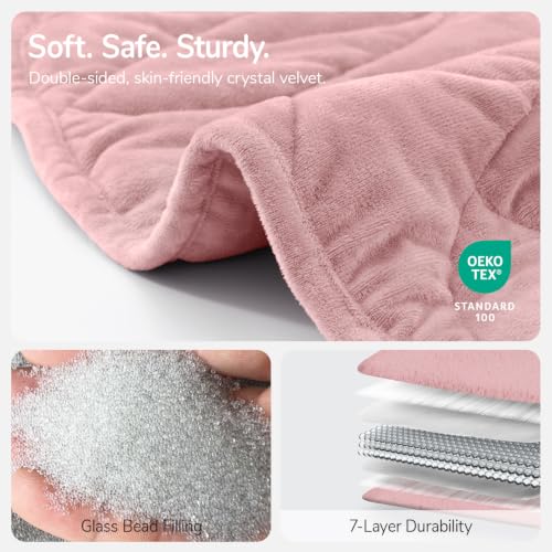 Image of Kaisa Weighted Blanket for Adults 7lbs 41 inch x 53 inch, Soft Heavy Cozy Luxury Crystal Velvet Small Weighted Lap Blanket, All-Season Blanket, Machine Washable, Dark Pink