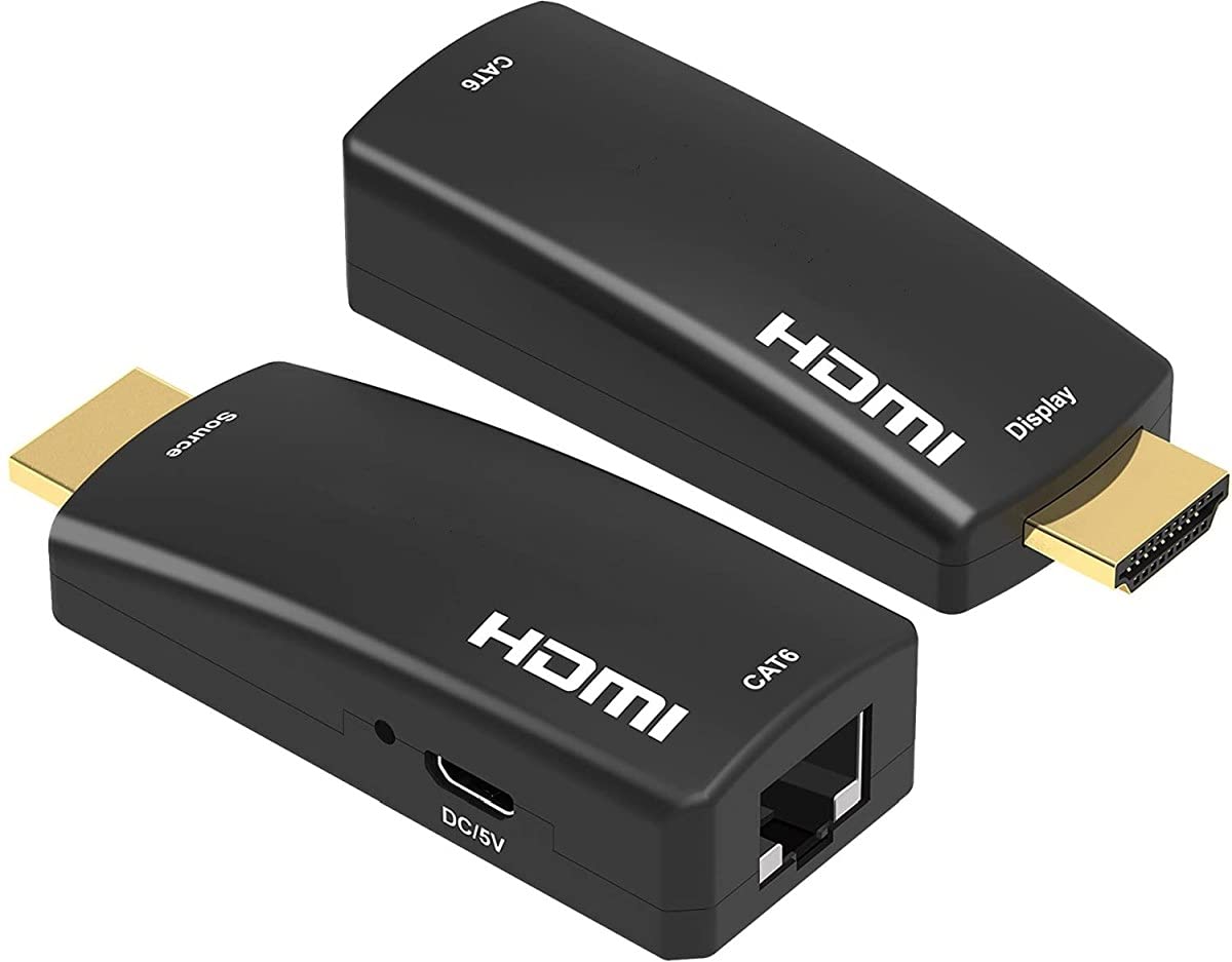 PremiumCord Rallonge HDMI vers câble Cat5e/6 50 m - Full HD 1080p - Connecteurs plaqués Or - Couleur : Noir