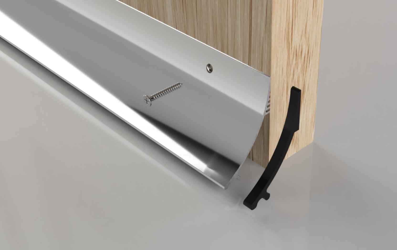 Stormguard Burlete para puertas contra la lluvia, el agua y el clima (838 mm, plateado, 63 mm)