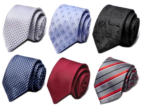 Image of Passabin Tie For Men Necktie Woven Jacquard Neck Ties Set 6 PCS