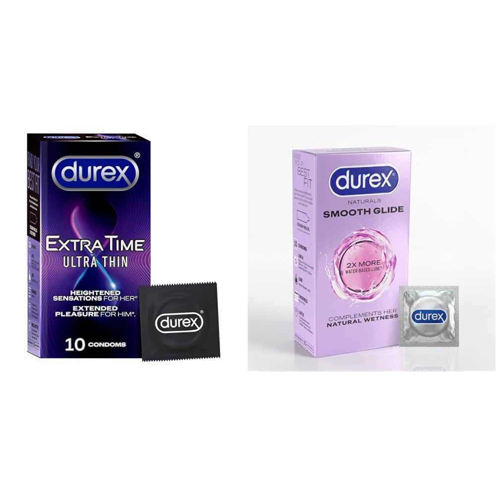 Durex Extra Time Ultra Thin Condom 10 Count & Smooth Glide Condoms for Men - 10 Count | with 2X Water-Based Lubricant | Ultra Thin-picture-28