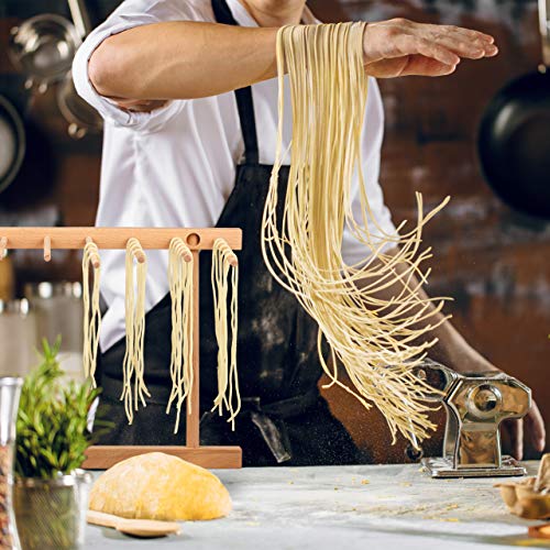 Relaxdays Stendi Pasta Fresca in Legno, 8 Bracci