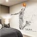 KBIASD Creative Basketball Poster Adhesivo de pared para niños y niños, decoración del hogar, papel pintado I Can Do It pegatinas de vinilo 60 x 90 cm