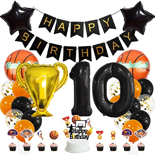 Houhounb Basketball 10. Geburtstag Deko Basketball Deko 10 Jahre Kindergeburtstag Party Deko Kinder Basketball Luftballon Tortendeko für Thema Basketball Kindergeburtstag Party Houhounb Basketball 10. Geburtstag Deko Basketball Deko 10 Jahre Kindergeburtstag Party Deko Kinder Basketball Luftballon Tortendeko für Thema Basketball Kindergeburtstag Party