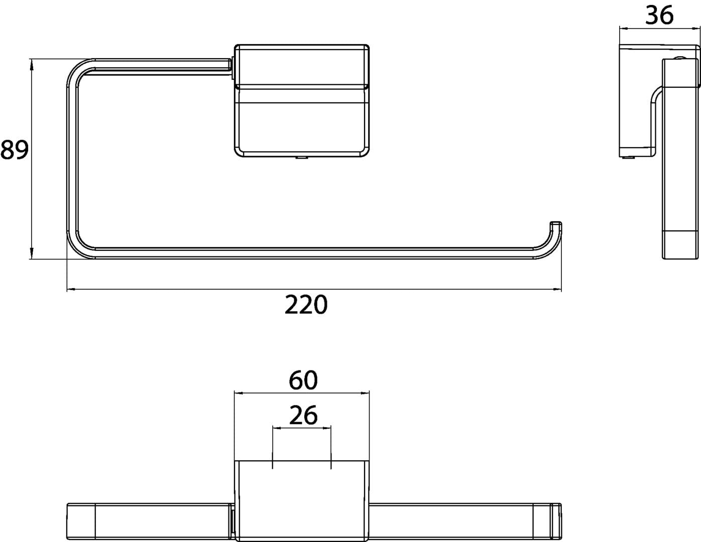 EMCO CUE Handtuchring zur Wandmontage, eleganter Handtuchhalter mit Öffnung rechts, hochwertiger Gästehandtuchhalter für Handtücher Chrom