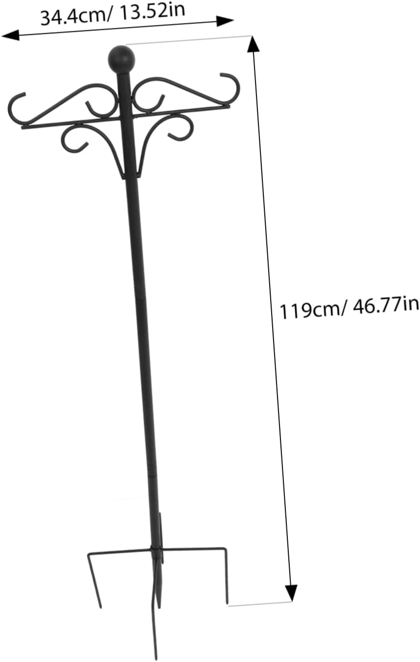 46in Heavy Duty Outdoor Shepherds Hooks 5 Base Prongs for Garden Plant Hangers Bird Feeders