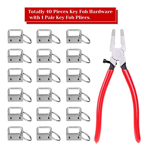Shynek KFH-03 Keyfob Hardware Set, Shynek 40Pcs Key Fob Hardware 1 Inch thumb #1