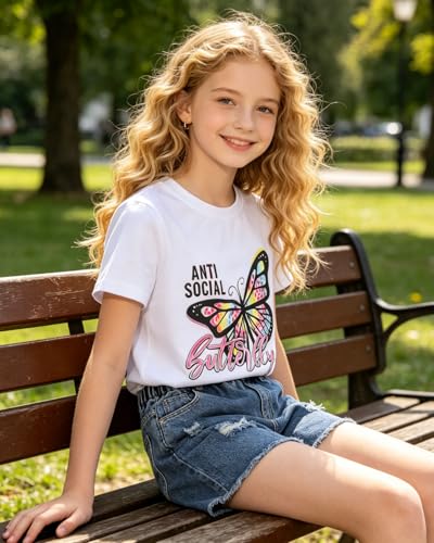 Image of 9-16Y Tween Girl Clothes 2 Piece Short Sleeve Heart Print Top and Shorts Teen Girl Summer Outfits Short Set