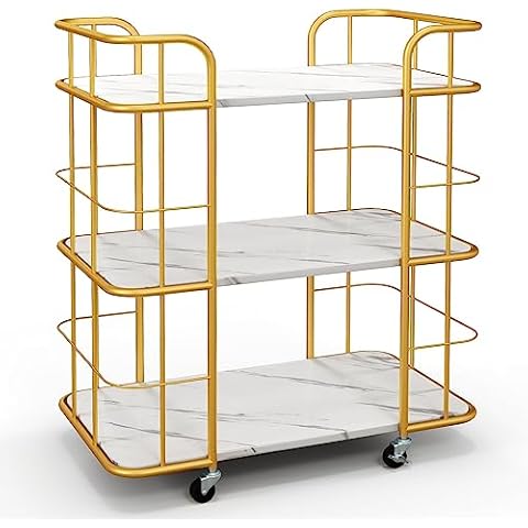 GiantexUK 3-Tier Metal Frame Kitchen Cart Cover
