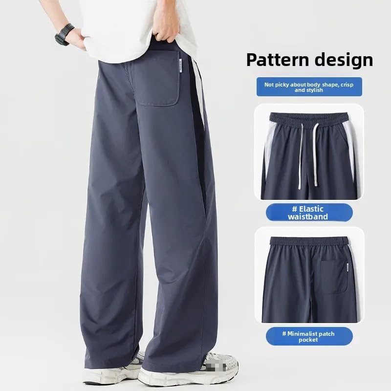Spring Summer Sports Casual Straight Trousers Loose high Street Pants Men2