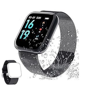 Fitnesstracker, hartslagmeter, soding tracker, waterdicht IP68, smartwatch en stappenteller, slaaptracker met 2…