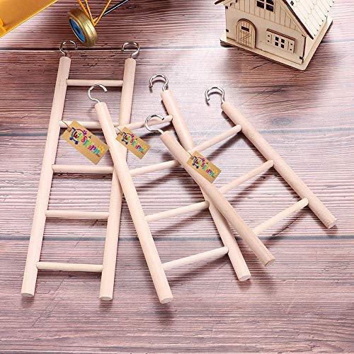 Western Era 6 Stairs Fun Natural Wooden Ladder Toy for Training, with Hooks, Designed for Birds, Parrot, Budgies and Other Small, Medium, Large Bird (30cm) 2