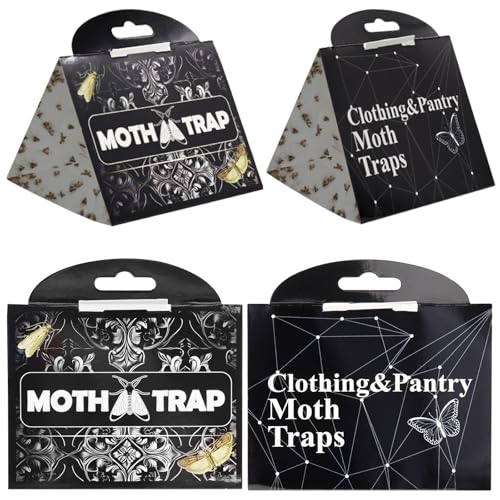 Meanju 6 Piezas Avispas Ichneumon contra polillas de los Alimentos y polillas de la Ropa, Trampa para polillas de los Alimentos, Trampa para polillas 2 en 1(Oro-Negro)