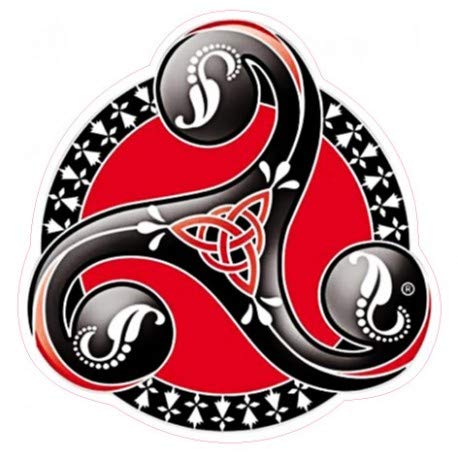 triskell rouge Bretagne Breizh logo 388 autocollant adhésif sticker - Taille : 8 cm