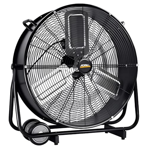 La Mejor Recopilación de Ventilador Industrial para comprar hoy. 42 Adir Premium Ventilador de Piso Industrial 24” Tambor Metálico | 2 Velocidades, 275W, 120V | Rejilla de seguridad, asa de transporte y aspas resistentes | Ideal para taller,...