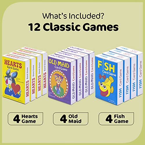 12 juegos de cartas clásicos para niños, paquete múltiple miniatura 2
