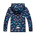 Ovovod Boys Rain Jacket with Detachable Hood Lightweight Raincoats for Kids Windbreaker