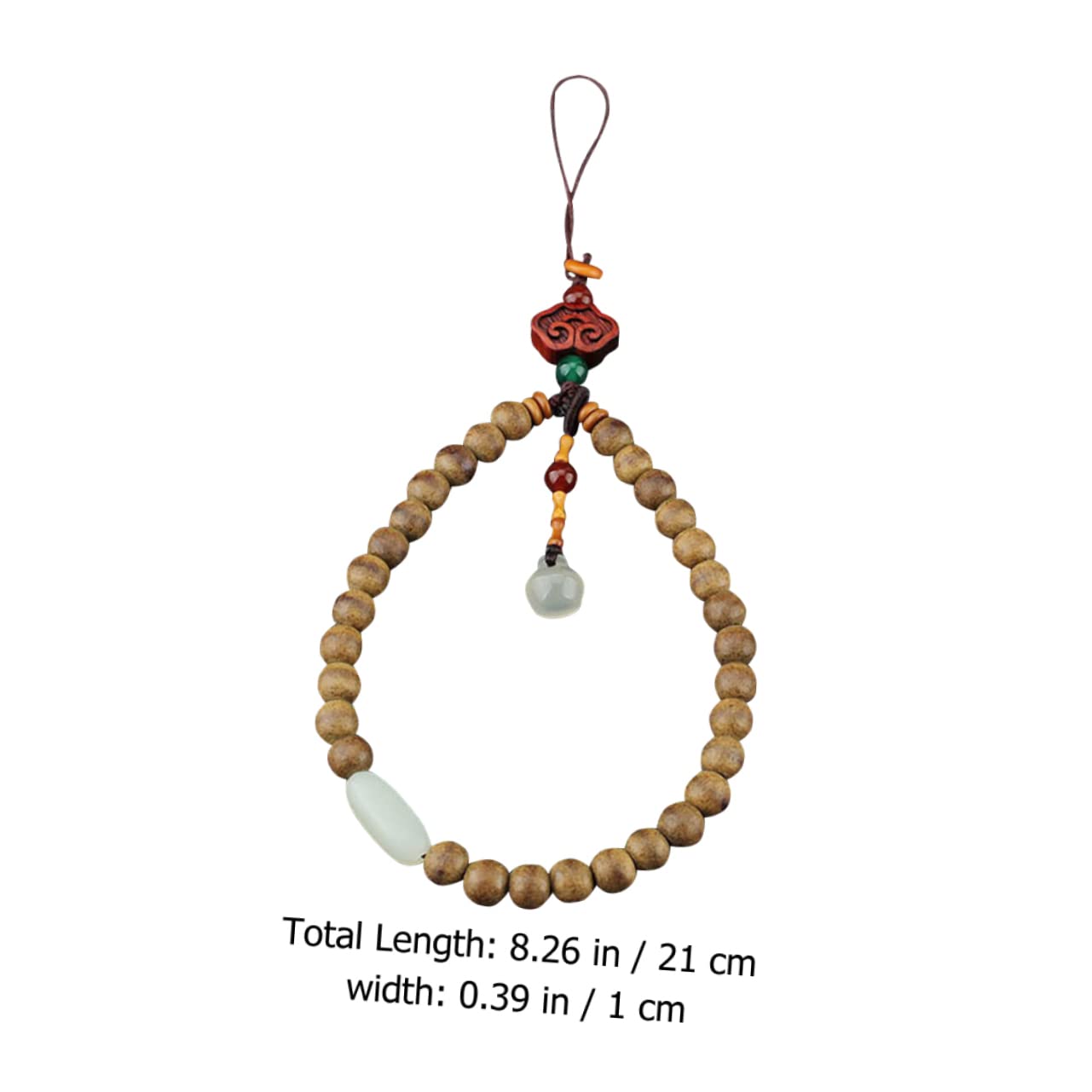 Uonlytech cadena de telefonía móvil correa de muñeca para teléfono con cuentas correa de telefono cordones para moviles accesorios moviles cadena telefonica cuerda para colgar celular Brown