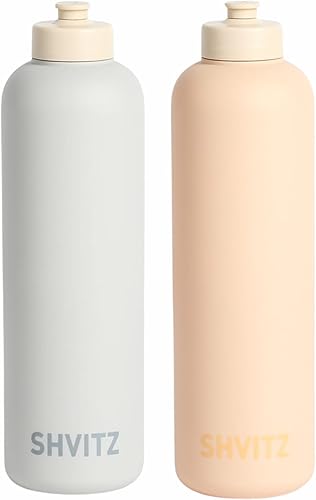 Miniatura 27 de Botella de agua deportiva de 24 onzas, suave al tacto, diseño resistente a derrames con boquilla para beber con una sola mano, botella de fitness