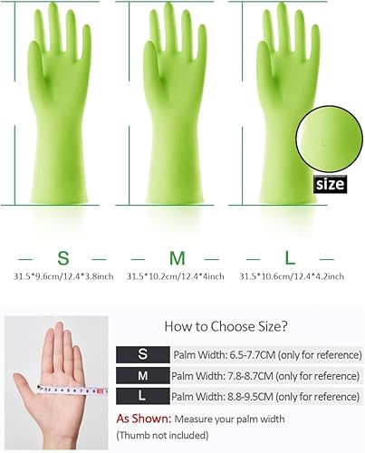 Miniatura 2 de Alimat PluS Paquete de 3 guantes de limpieza reutilizables sin látex, guantes de goma para lavar platos para limpieza, guantes domésticos