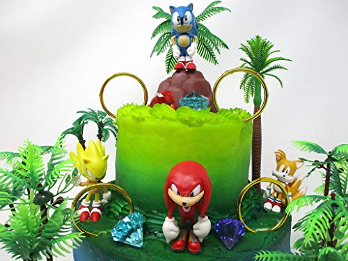 Sonic And Friends Deluxe Birthday Cake Topper Set Featuring Sonic Character Figures And Decorative Themed Accessories #TOP6