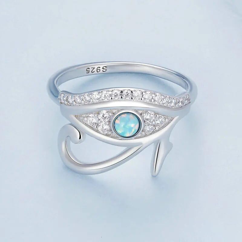 925 Sterling Silver Eye Of Horus Set Necklace Ring Bracelet Plated Platinum For Woman Fine Jewelry SSS-0302-1