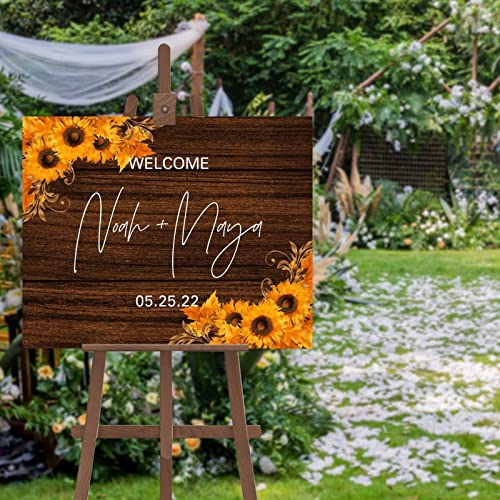 Letrero de madera personalizado para boda elegante con acabado artesanal