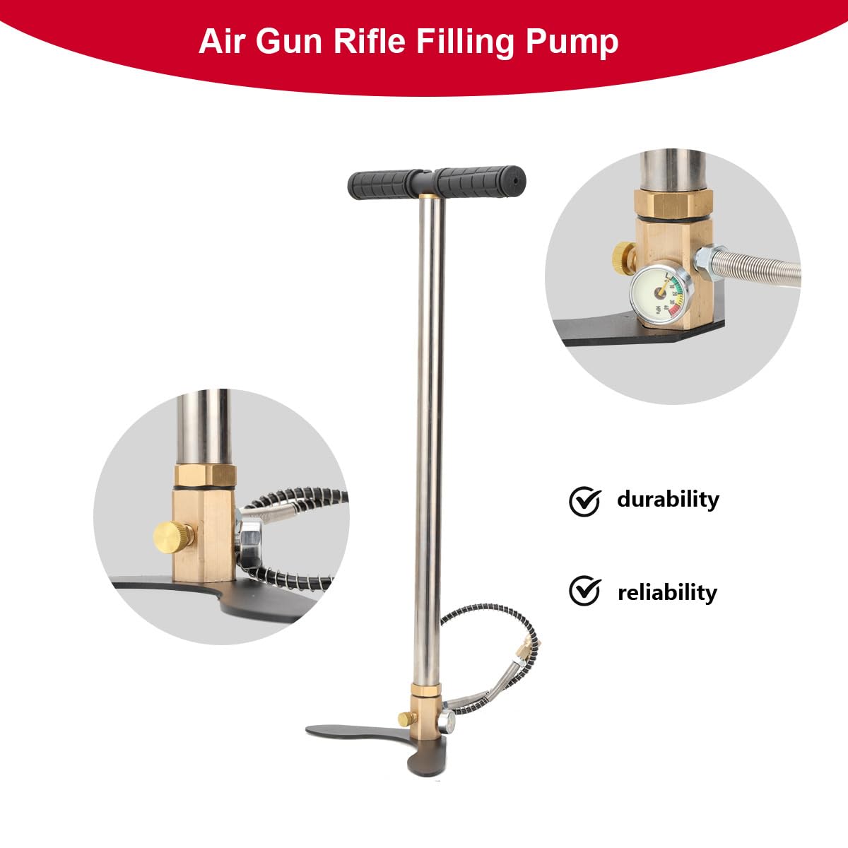 Pompa a mano ad alta pressione 6000psi 3 fasi pistola ad aria compressa pompa di riempimento pistola a staffa caricatore pompa a mano fucili ad aria compressa per cilindro di guida ad aria e
