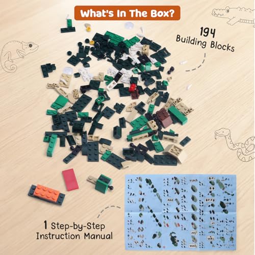 Image of Intelliskills Think Blocks: 3-in-1 Aquatic Animals 118 Piece Set,Shark, Squid&Seahorse, Model Building Kit for Kids,STEM Construction Set for Toddlers,Assemble&Play Game,Activity&Gifting Toy (Green)