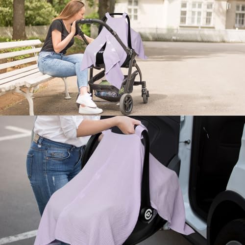 Image of Infant Carseat Insert, 2-in-1 Reversible Baby Car Seat Cushion for Newborn Toddler Head & Body Support Car Seat Pad for Carseats, Strollers, Swings, Bouncers(Purple)