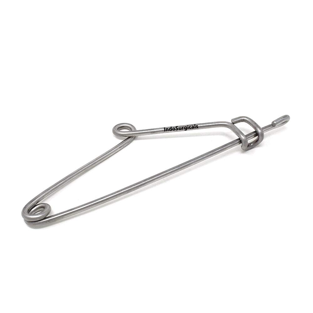 IS IndoSurgicals Stainless Steel Mayo Safety Pin Instrument Holder, Instrument Stringers, Small Size Approx 4" - Pack of 2 Pcs.