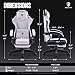 Dowinx Gaming Chair Fabric with Pocket Spring Cushion, High Back Ergonomic Computer Chair with Footrest for Adults, Massage Lumbar Support Swivel Game Chair for Office Gaming 300LBS, Grey