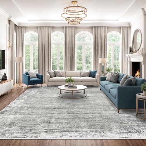 zesthome 10x12 Area Rugs - Large Modern Abstract Washable Rug, Low Pile Living Room Rug, Soft Anti-Skid Indoor Rugs, Non-Shedding Carpets for Bedroom Dining Living Farmhouse Nursery Home Office