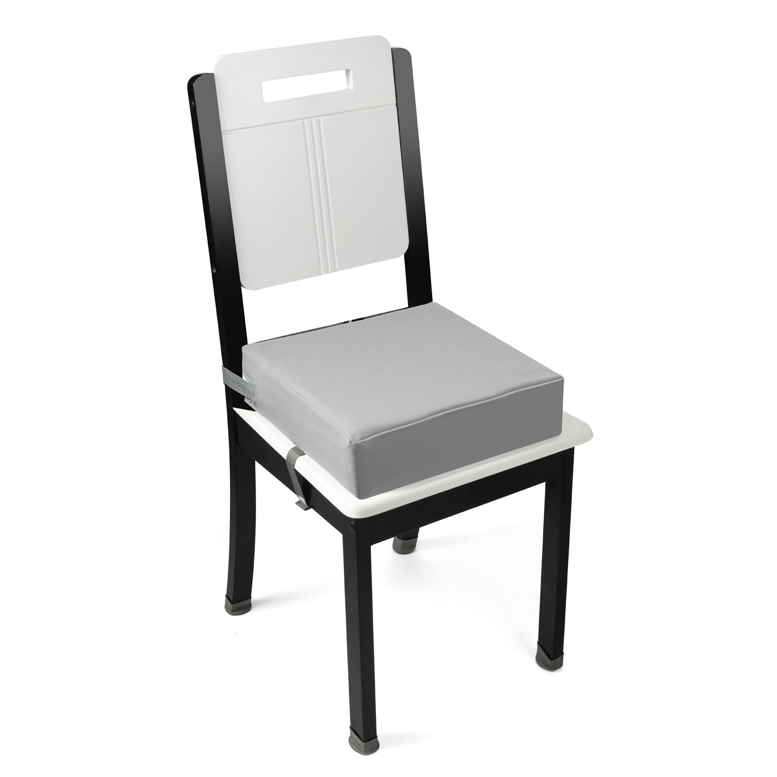 PandaEar Asiento Elevador para Niños para Mesa de Comedor, Cojín Elevador Portátil para Niños, Doble Correa de Seguridad, Base Antideslizante (Gris)