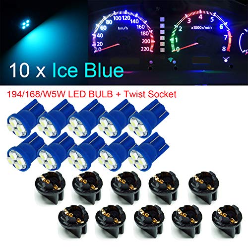 PA LED 10x T10 168 194 Led luz instrumental 12V azul hielo miniatura 2