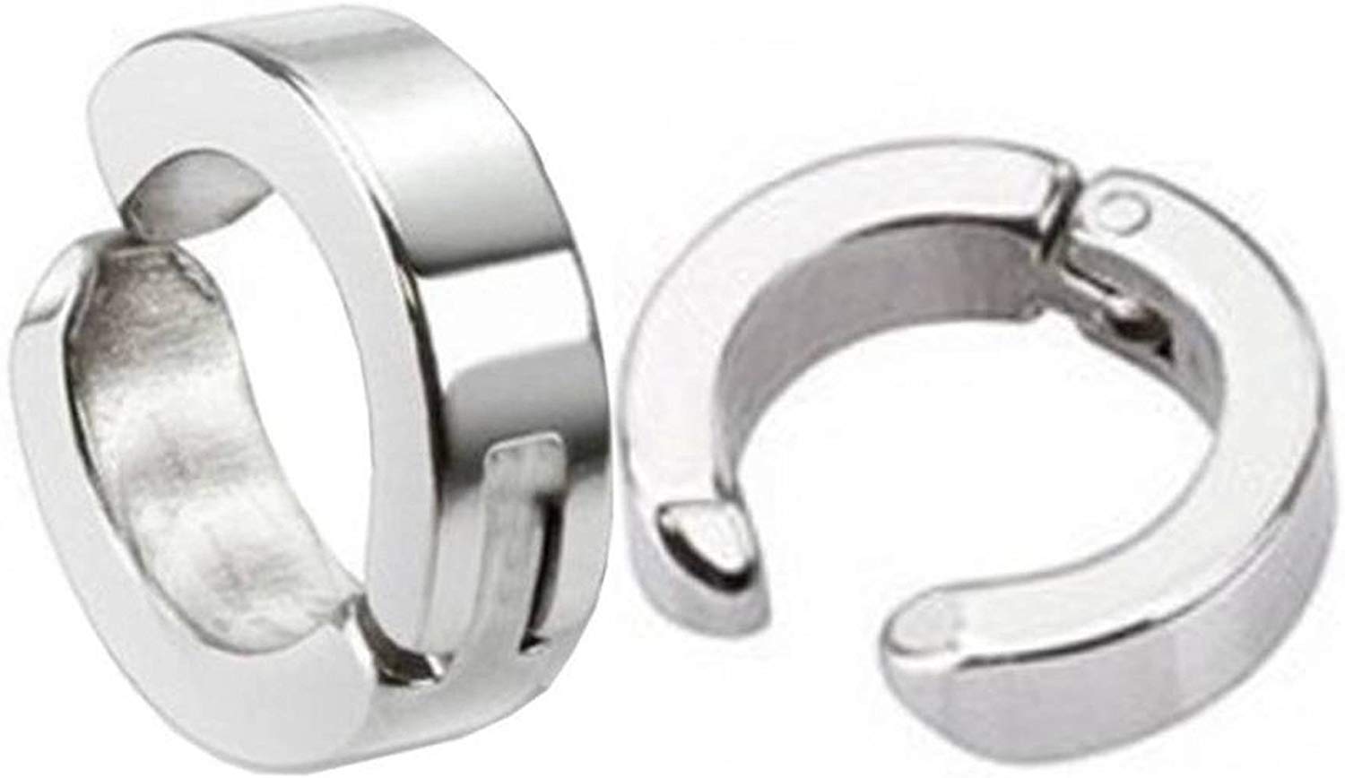 GNS ENTERPRISES Salman Khan Inspired Non-Piercing Black and Silver Stainless Steel Clip-ON Earring for Boy's 1