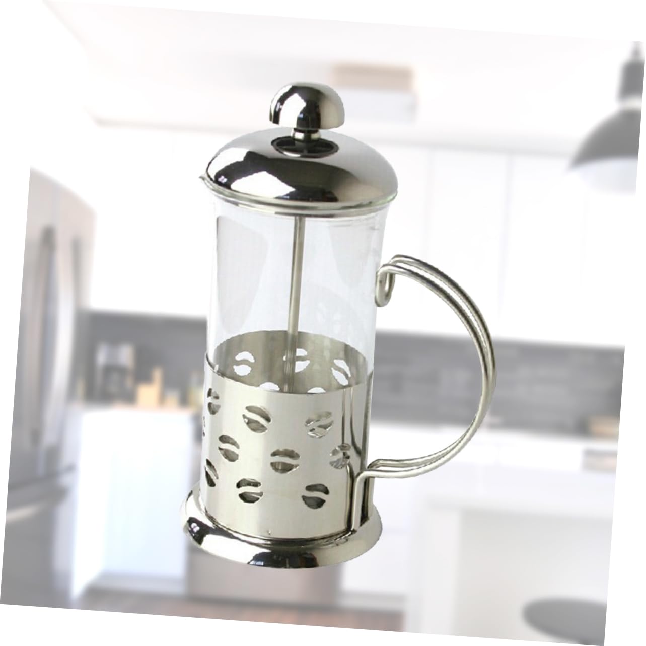 Stainless Steel Coffee Pot Kettle Coffee Coffee Pot with Filter Tea Maker with Filter High Borosilicate Teapot Filter Teapot Heat Resistant Glass Silver KICHOUSE