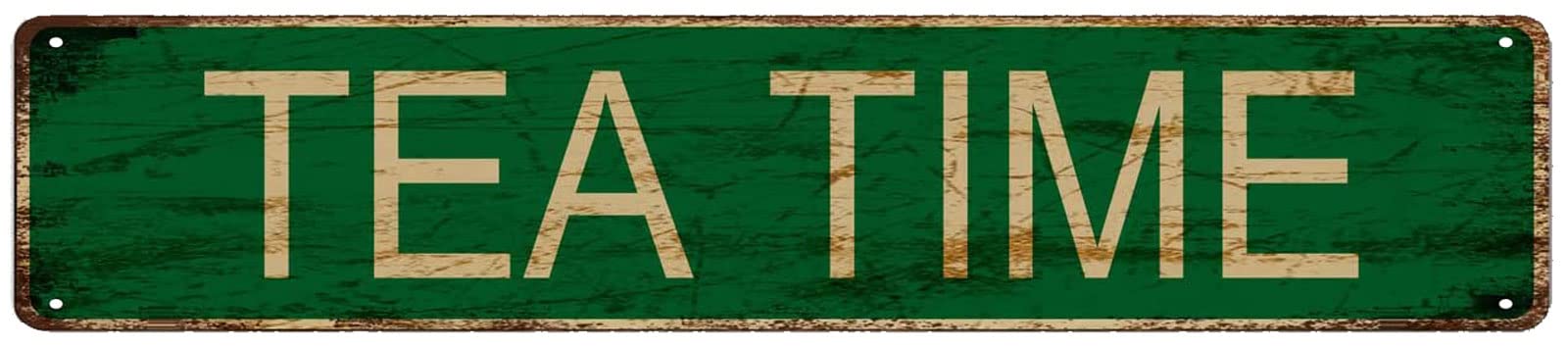 Ensound A871 Tea Time Vintage Decor Retro Tin Signs Aluminum Sign For Kitchen Home Garden Wall Bar Cafe Decor 4X16 Inch