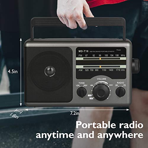 image for Gracioso Portable AM FM Radio Transistor Radio Operated by 4 D-Cell Ba