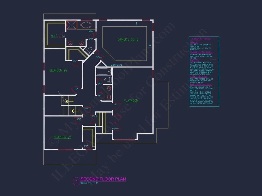 10-1826 HOUSE PLAN - Spacious House Plan with CAD Floor Designs and Blueprint