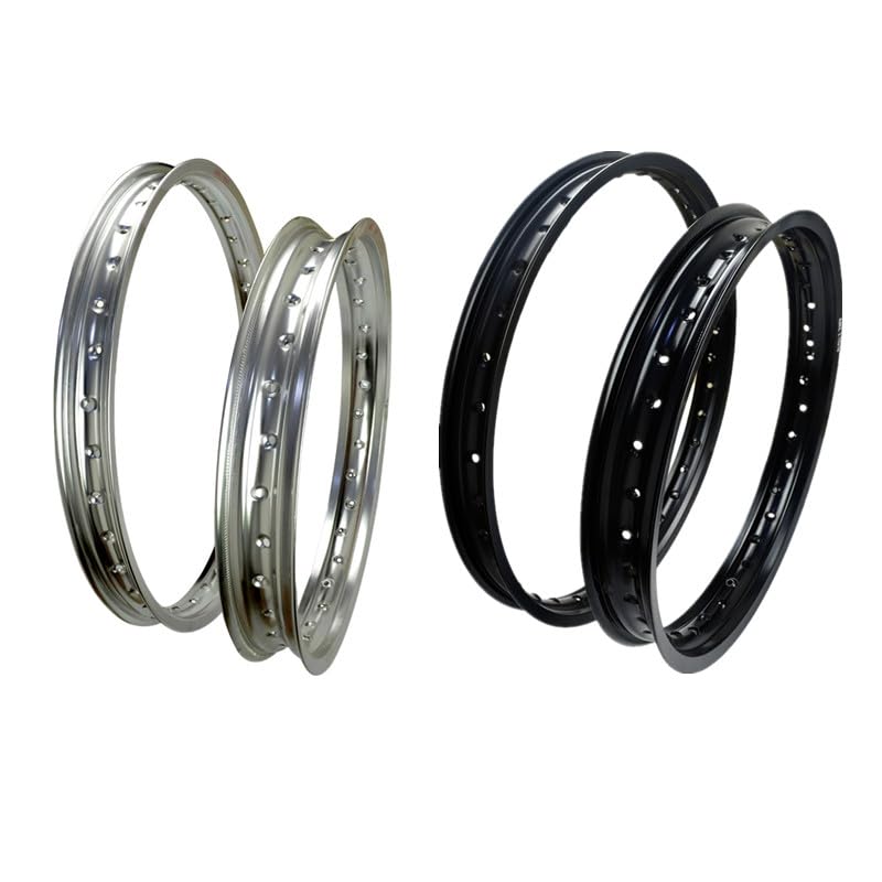 Części do naprawy motocykli 6061 Przednie + tylne felgi motocyklowe aluminiowe lotnicze koło 2,15x18 i 1,60x21 36 otworów na szprychy wysoka wytrzymałość czarno-biała obręcz(White Color Set)