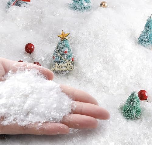 ARBUTUS Nieve Artificial Decoración navideña Nieve Artificial Brillante Blanca, Nieve acrílica para decoración de Escena navideña, decoración de Nieve Falsa. (1000g)