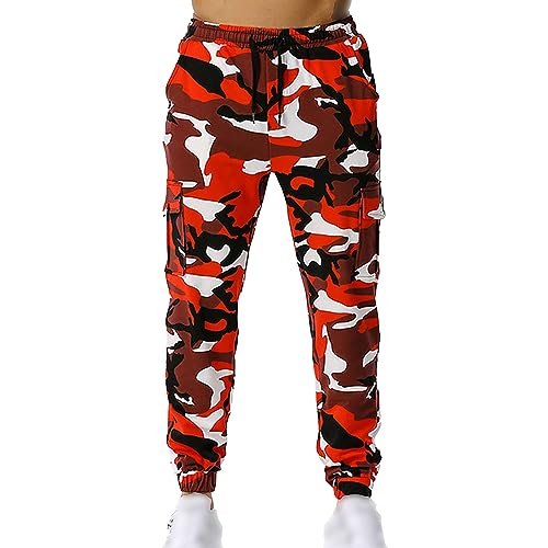 Pantalon de sport fin homme camouflage élastique et respirant style cargo décontracté