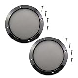 ZQIY 2PCS 5 Inch Black Speaker Grille Covers ABS Plastic Frame Metal Grid Horn Guard with Mounting Screws for Home/Car Audio